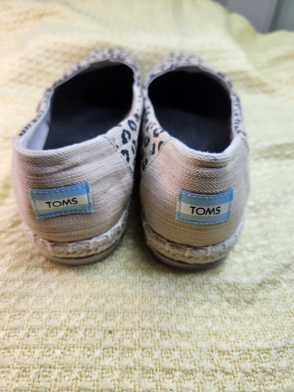 Toms Leopard Print Slip-On Espadrilles in Beige and Black